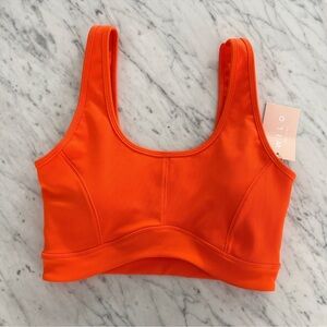 WILO Athleisure Ribbed Sports Bra in Neon Orange - Medium